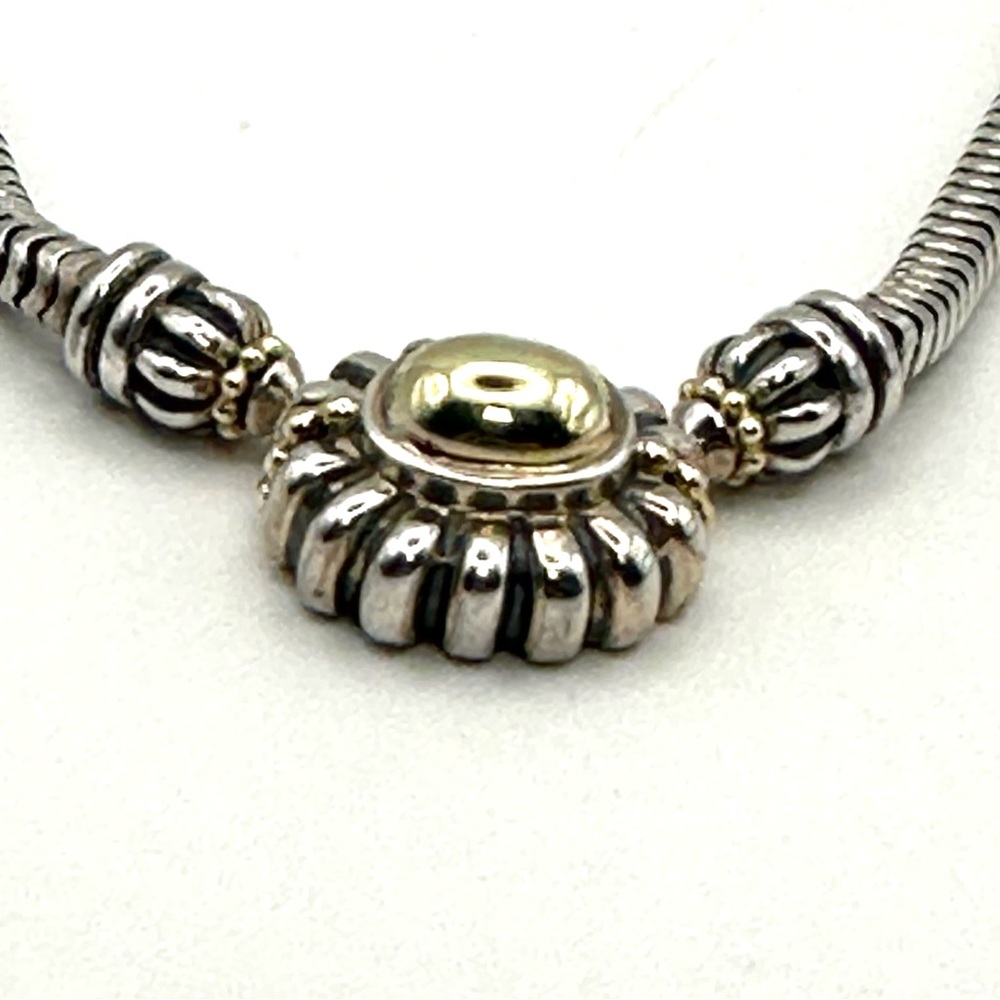 Lagos Caviar Sterling & 18 Kt Gold Necklace - Picture 4 of 9